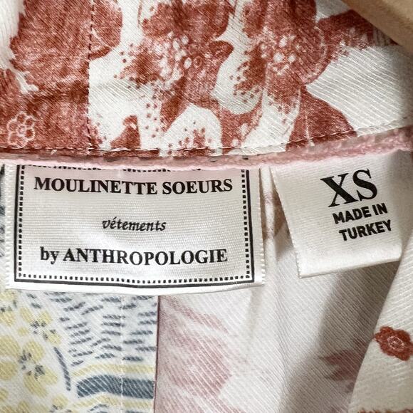 Anthropologie Moulinette Soeurs Venezia Patchwork Print Top Blouse Size XS - Picture 5 of 7